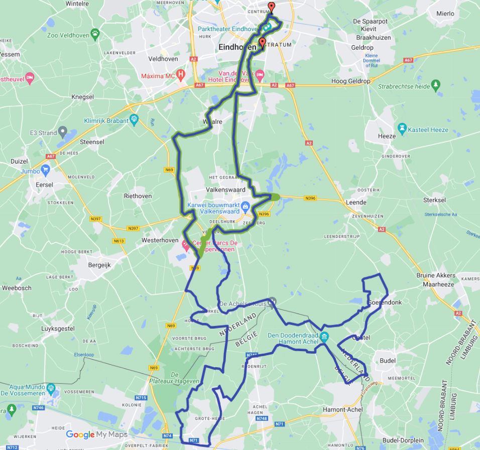 Tour de Retro - bike tour route